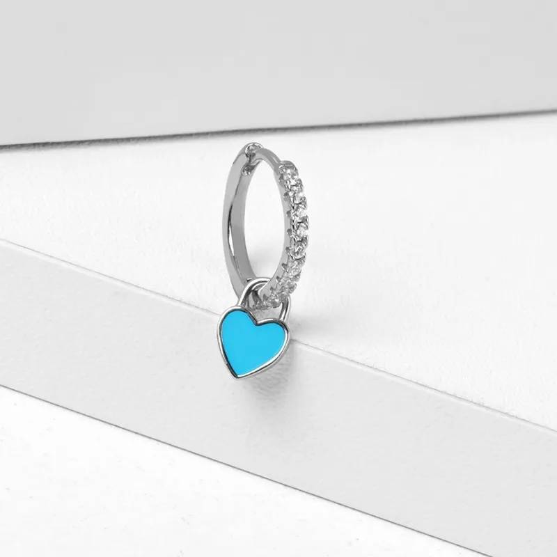 Cute Candy Neon Color Enamel Heart Charm Drop Earrings Earrings New Arrivals Women Jewelry 