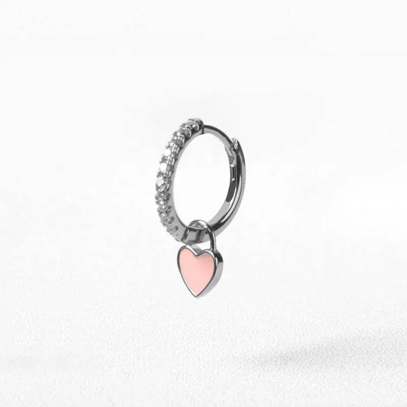 Cute Candy Neon Color Enamel Heart Charm Drop Earrings Earrings New Arrivals Women Jewelry 