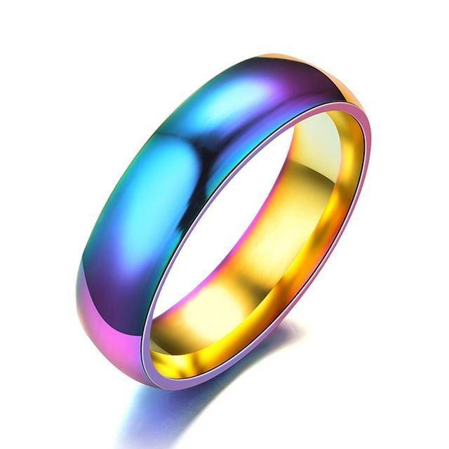 Simple 2/4/6 MM Stainless Steel Colorful Wedding Engagement Ring Men Jewelry New Arrivals Rings Rings Wedding & Engagement Jewelry Women Jewelry 