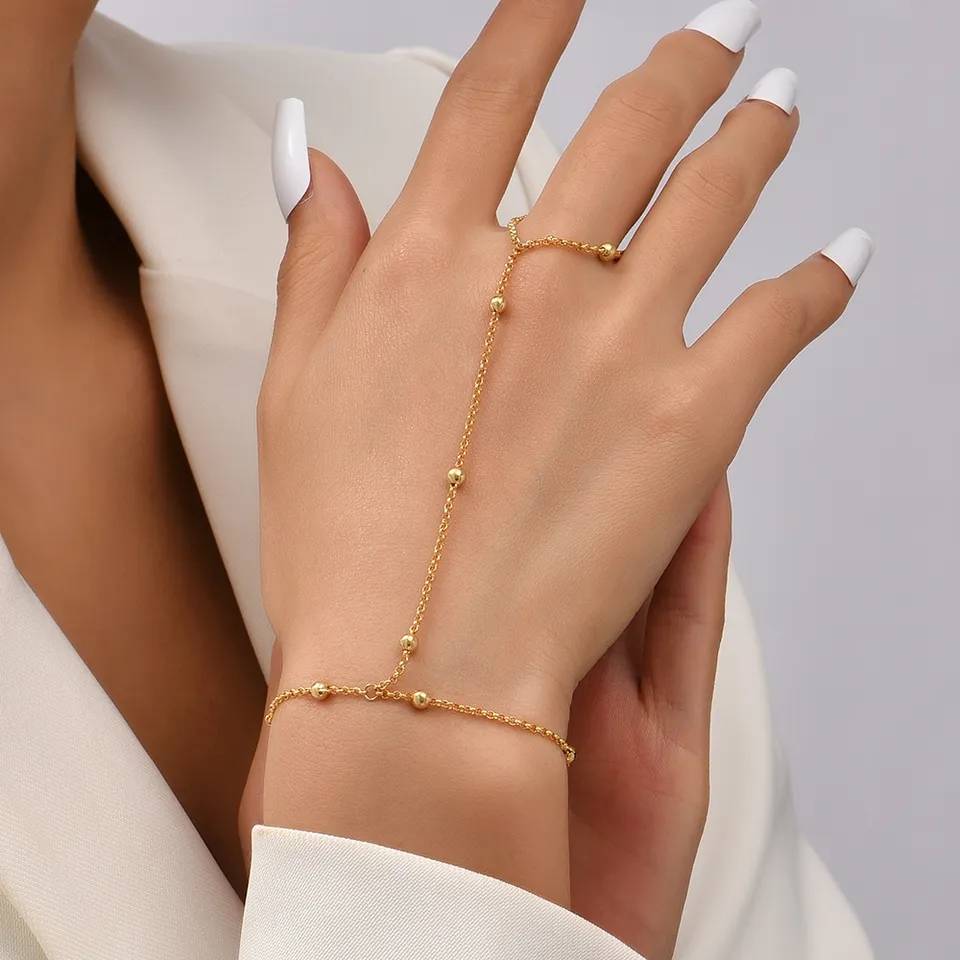 Minimalist Slave Bracelet Hand Chain Finger Ring Bracelet Bracelets & Bangles New Arrivals Rings Women Jewelry 