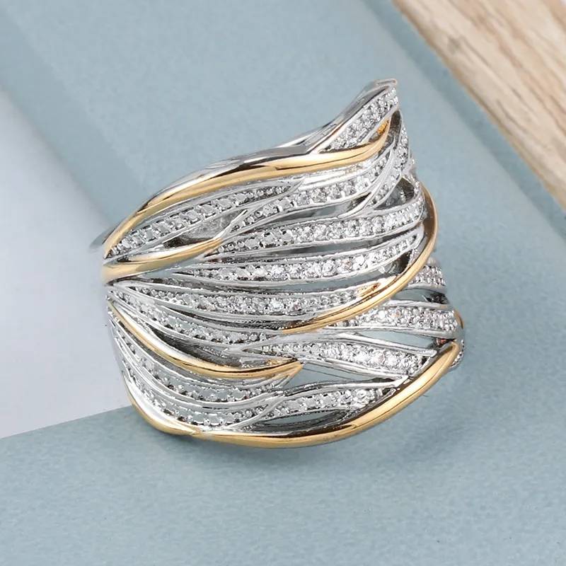 925 Sterling Silver Cubic Zirconia Phoenix Feathers Layered Ring New Arrivals Rings Women Jewelry 