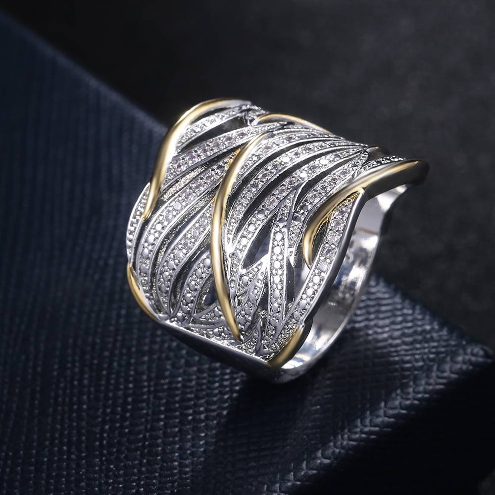 925 Sterling Silver Cubic Zirconia Phoenix Feathers Layered Ring New Arrivals Rings Women Jewelry 