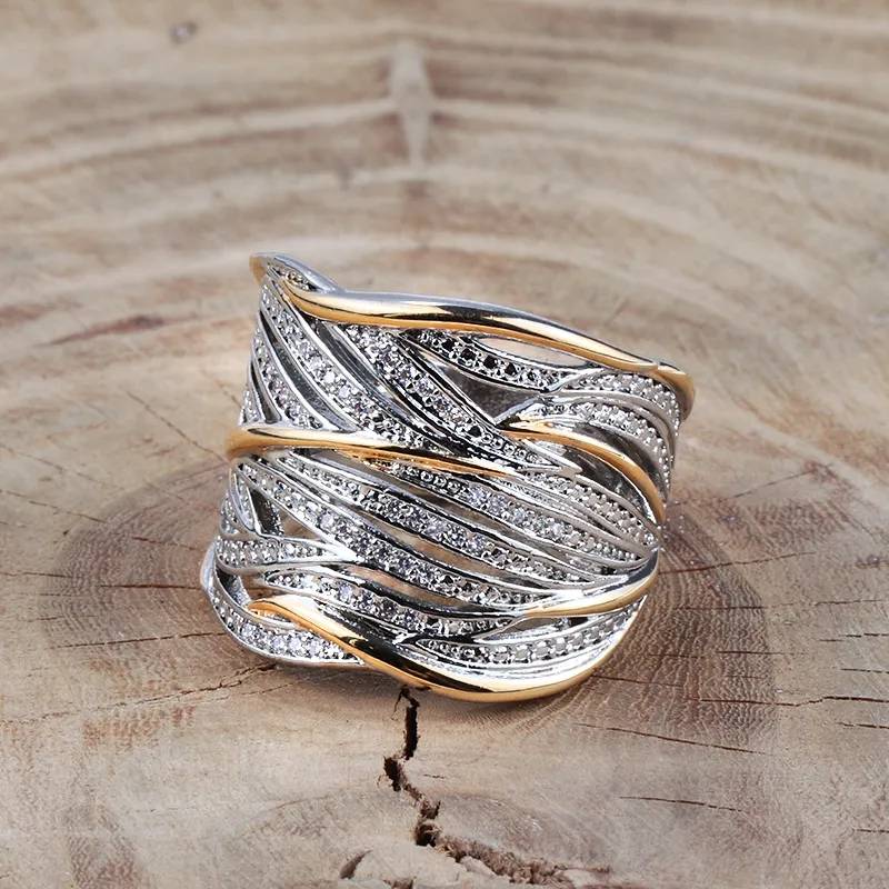 925 Sterling Silver Cubic Zirconia Phoenix Feathers Layered Ring New Arrivals Rings Women Jewelry 