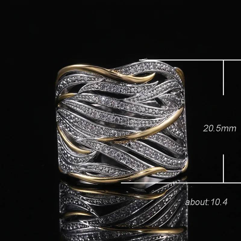 925 Sterling Silver Cubic Zirconia Phoenix Feathers Layered Ring New Arrivals Rings Women Jewelry 