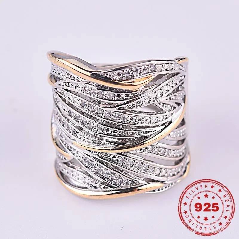 925 Sterling Silver Cubic Zirconia Phoenix Feathers Layered Ring New Arrivals Rings Women Jewelry 