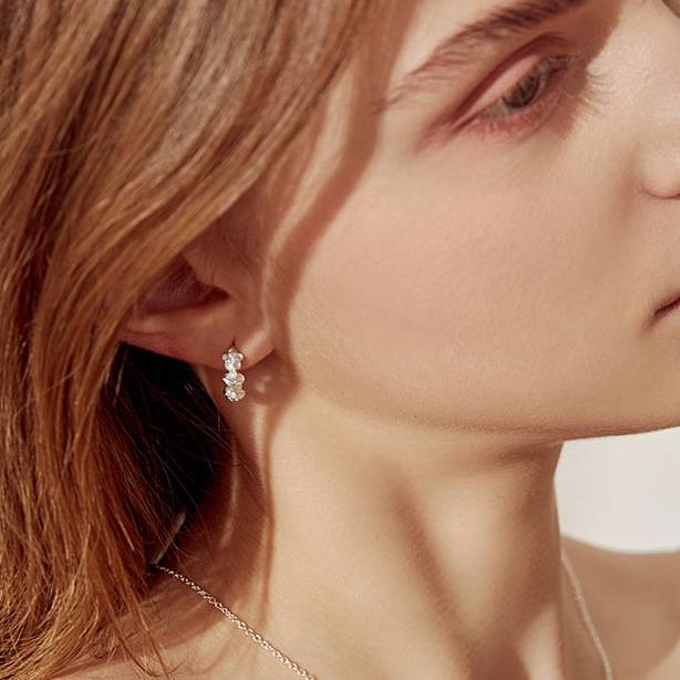 925 Sterling Silver Small Flowers Floral Round Hoop Earrings Earrings New Arrivals Women Jewelry 