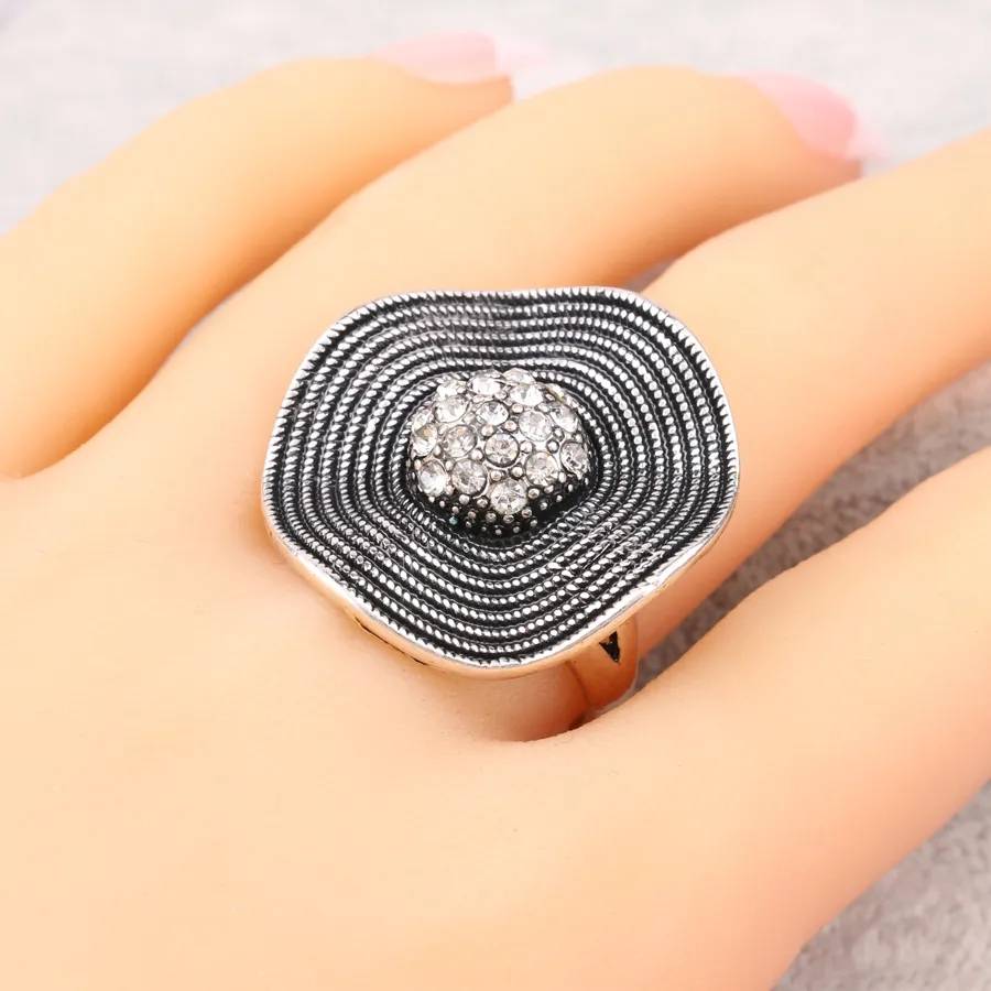 Bohemian Colorful Cubic Zirconia Big Whirlpool Cocktail Ring New Arrivals Rings Women Jewelry 