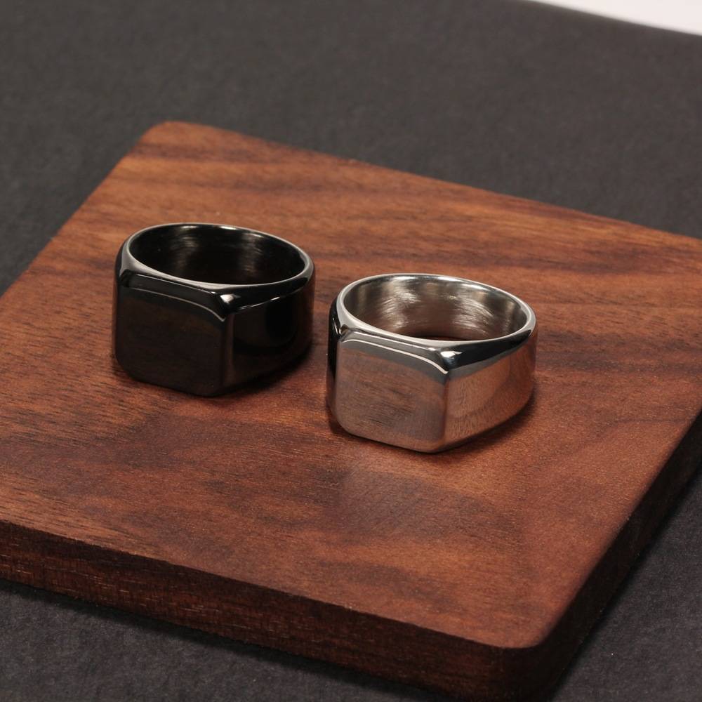 Thick Square Cocktail Party Finger Ring for Men Men Jewelry New Arrivals Rings 