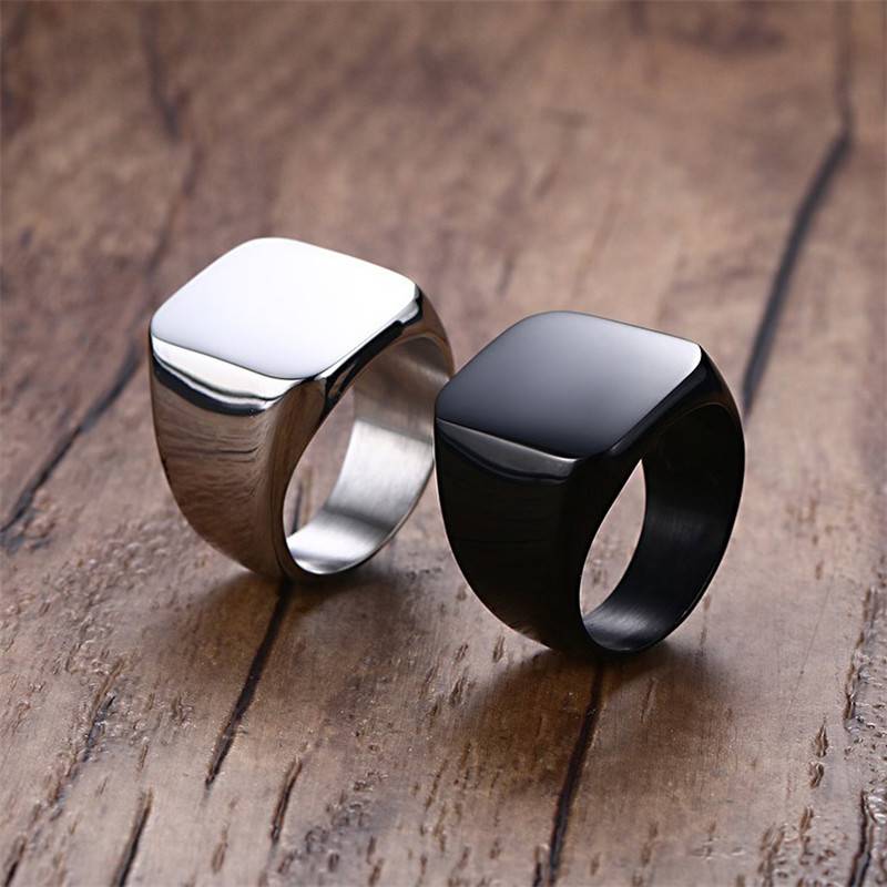 Thick Square Cocktail Party Finger Ring for Men Men Jewelry New Arrivals Rings 