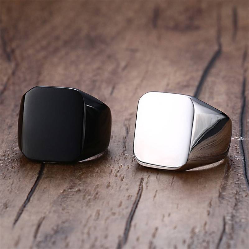 Thick Square Cocktail Party Finger Ring for Men Men Jewelry New Arrivals Rings 