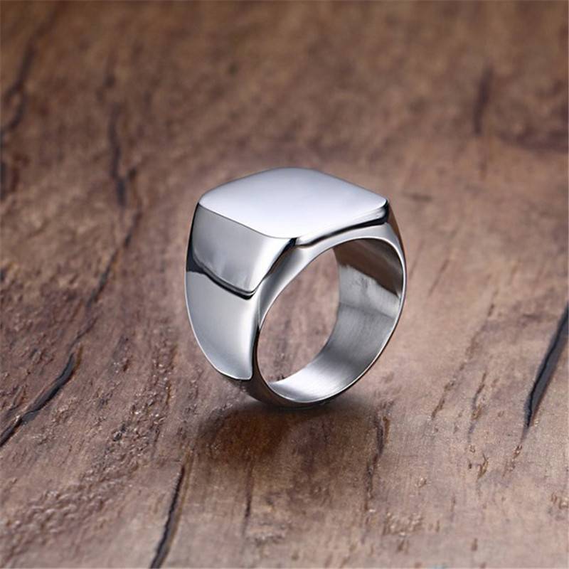 Thick Square Cocktail Party Finger Ring for Men Men Jewelry New Arrivals Rings 