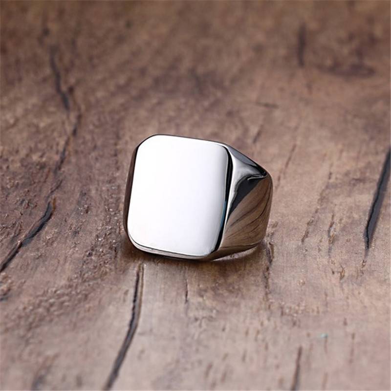 Thick Square Cocktail Party Finger Ring for Men Men Jewelry New Arrivals Rings 