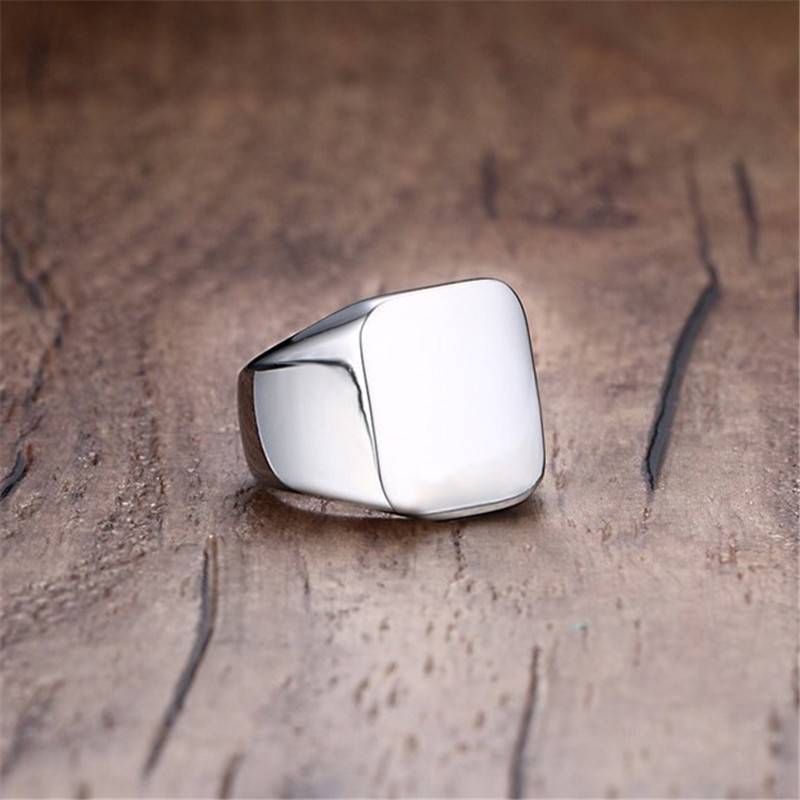 Thick Square Cocktail Party Finger Ring for Men Men Jewelry New Arrivals Rings 