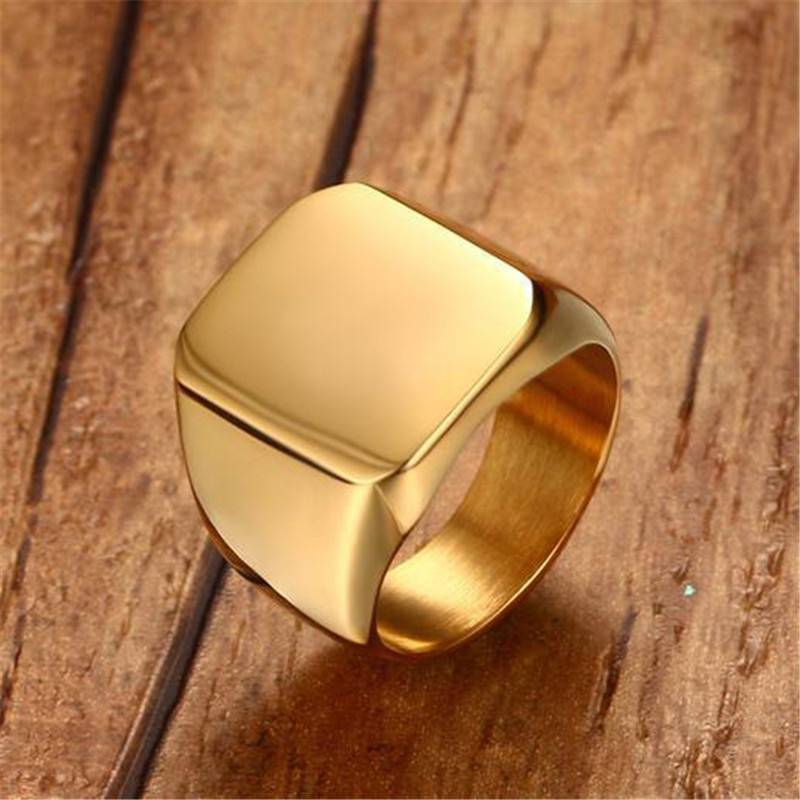 Thick Square Cocktail Party Finger Ring for Men Men Jewelry New Arrivals Rings 