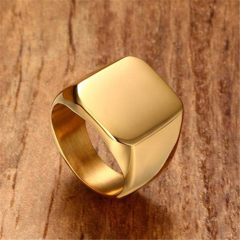 Thick Square Cocktail Party Finger Ring for Men Men Jewelry New Arrivals Rings 