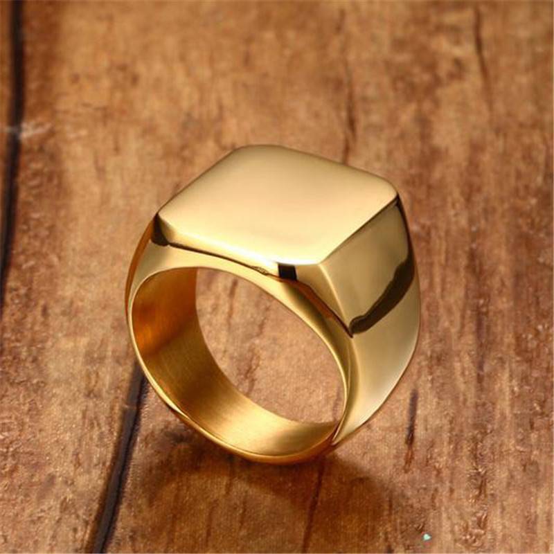 Thick Square Cocktail Party Finger Ring for Men Men Jewelry New Arrivals Rings 