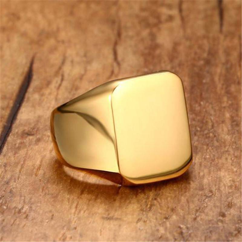 Thick Square Cocktail Party Finger Ring for Men Men Jewelry New Arrivals Rings 