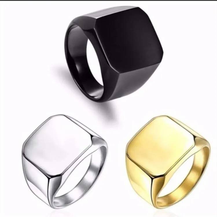 Thick Square Cocktail Party Finger Ring for Men Men Jewelry New Arrivals Rings 