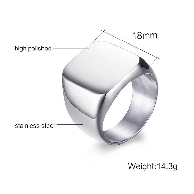 Thick Square Cocktail Party Finger Ring for Men Men Jewelry New Arrivals Rings 