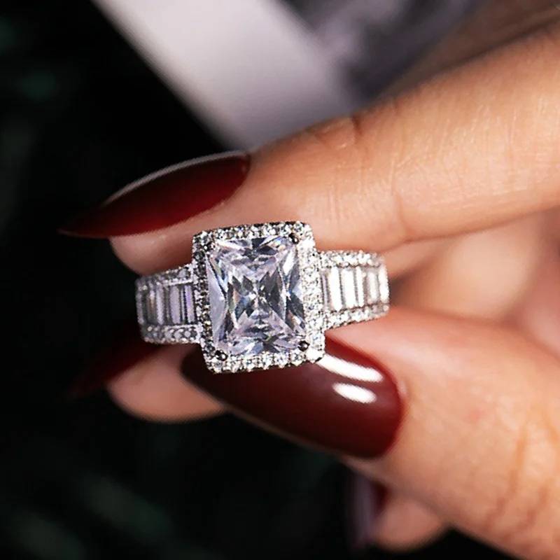 3 Carats Moissanite S925 Sterling Silver Ring 