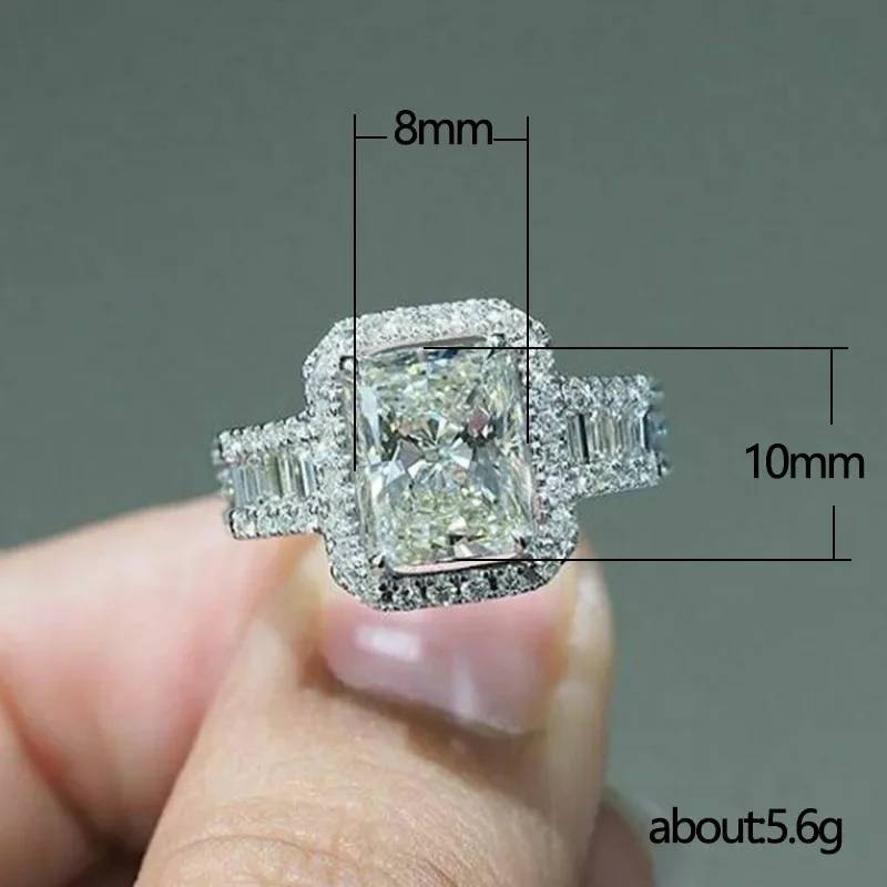 3 Carats Moissanite S925 Sterling Silver Ring 
