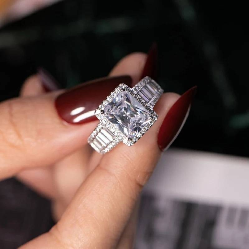 3 Carats Moissanite S925 Sterling Silver Ring 