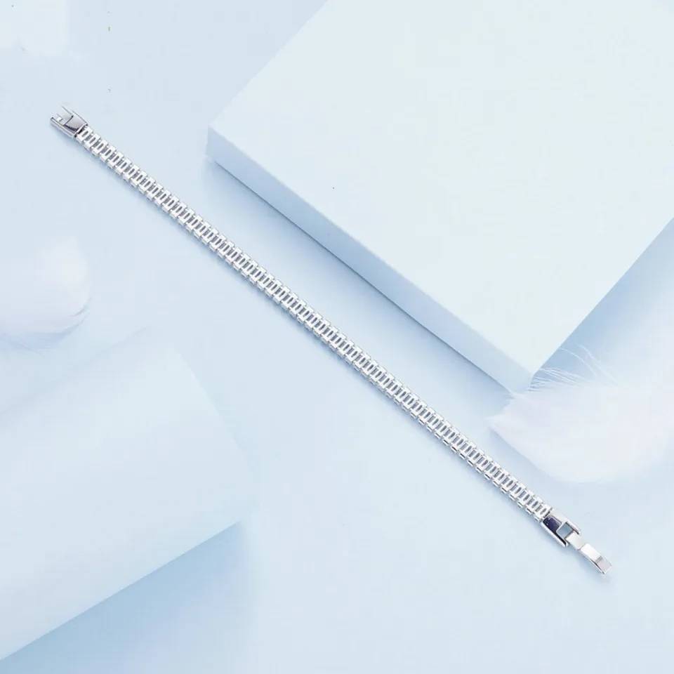 925 Sterling Silver Rectangular Cubic Zirconia Bracelet Bracelets & Bangles New Arrivals Women Jewelry 