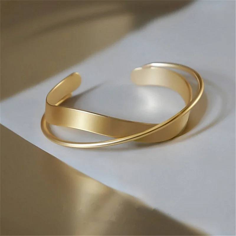 Double Infinity Twisted Cross Wavy Bangle Bracelets & Bangles New Arrivals Women Jewelry 