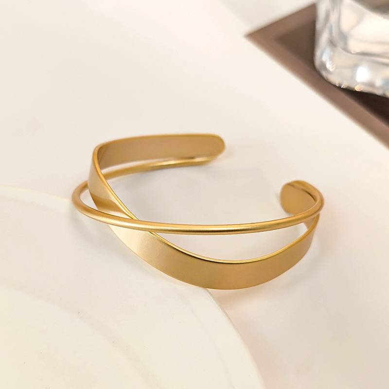 Double Infinity Twisted Cross Wavy Bangle Bracelets & Bangles New Arrivals Women Jewelry 