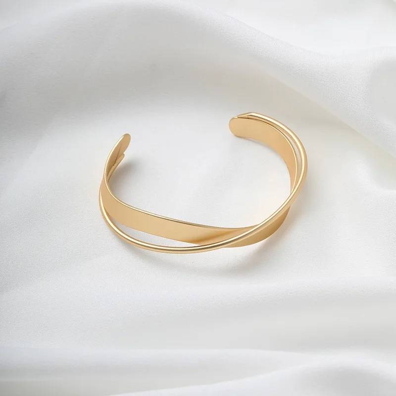 Double Infinity Twisted Cross Wavy Bangle Bracelets & Bangles New Arrivals Women Jewelry 