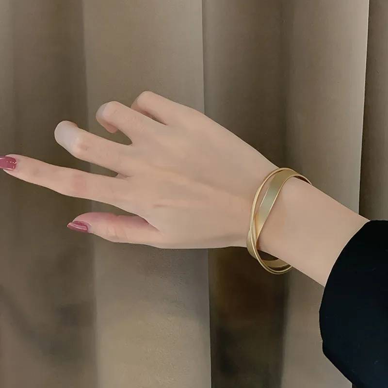 Double Infinity Twisted Cross Wavy Bangle Bracelets & Bangles New Arrivals Women Jewelry 