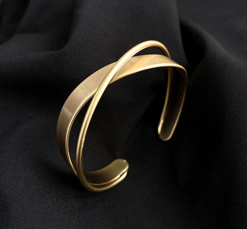 Double Infinity Twisted Cross Wavy Bangle Bracelets & Bangles New Arrivals Women Jewelry 