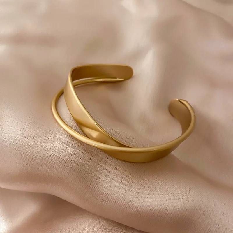 Double Infinity Twisted Cross Wavy Bangle Bracelets & Bangles New Arrivals Women Jewelry 