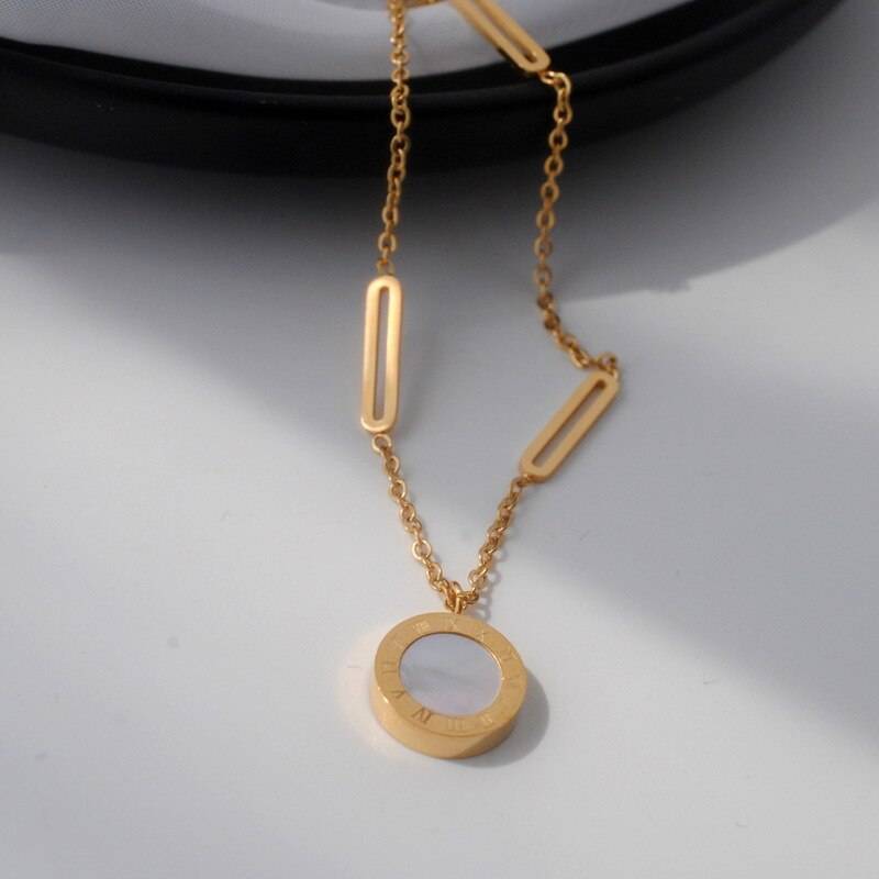 Roman Numeral Round Pendant Earrings Necklace Earrings Necklaces New Arrivals Pendants Women Jewelry 