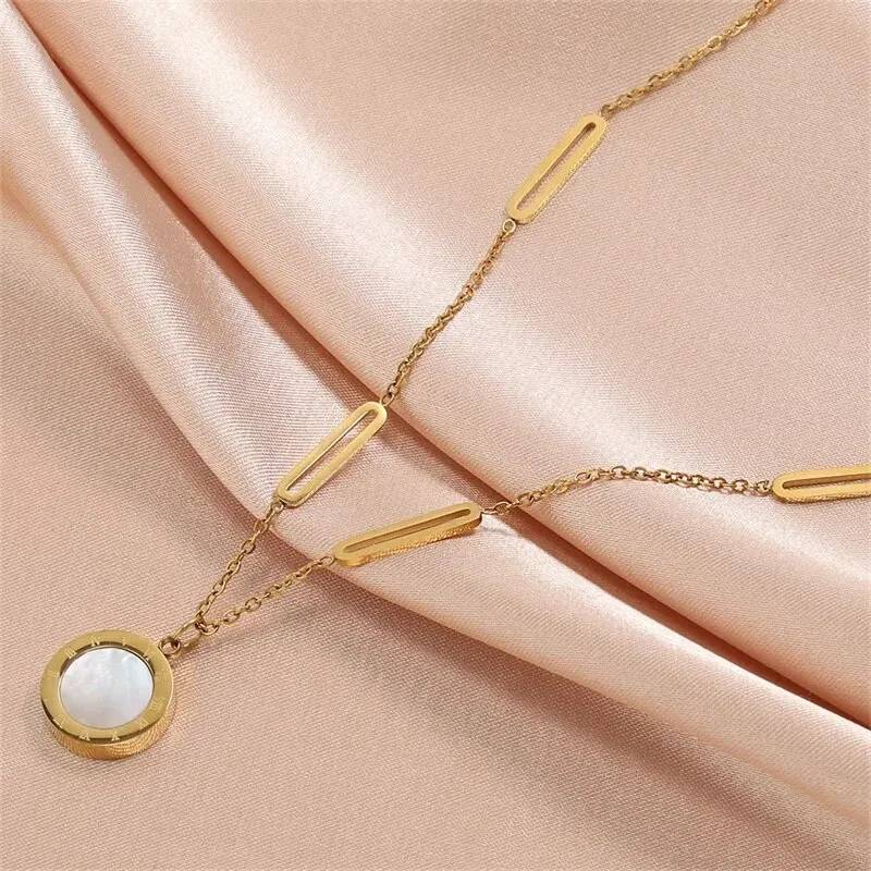 Roman Numeral Round Pendant Earrings Necklace Earrings Necklaces New Arrivals Pendants Women Jewelry 