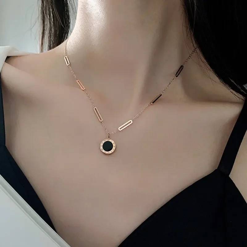 Roman Numeral Round Pendant Earrings Necklace Earrings Necklaces New Arrivals Pendants Women Jewelry 