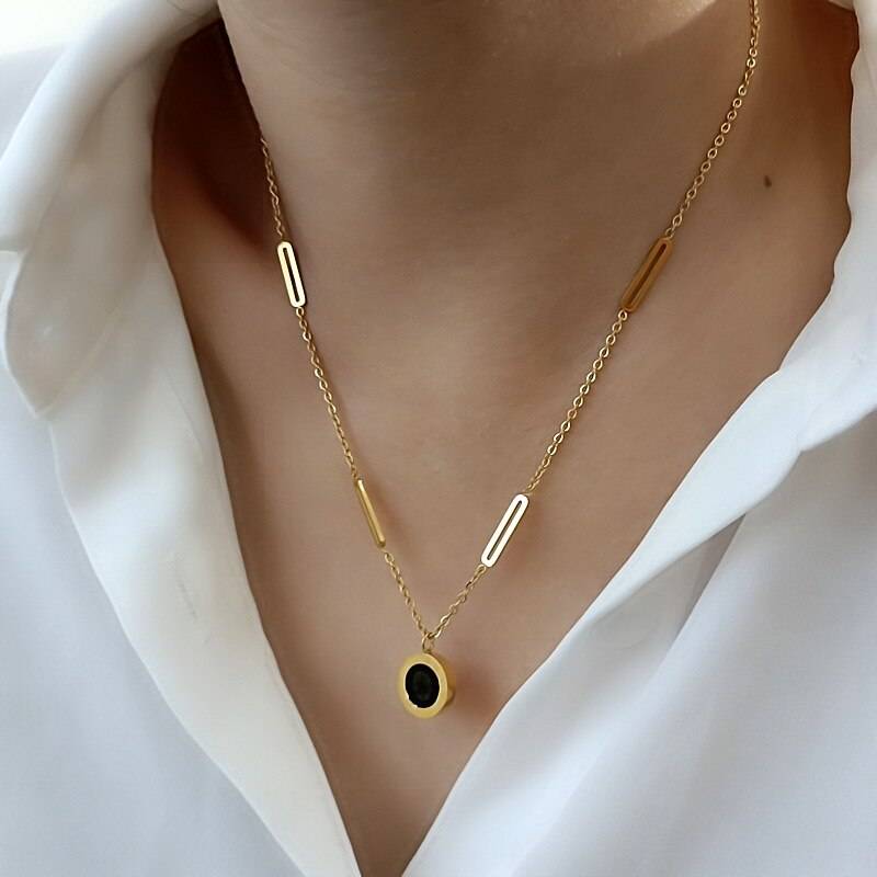 Roman Numeral Round Pendant Earrings Necklace Earrings Necklaces New Arrivals Pendants Women Jewelry 