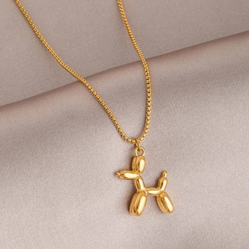Cute Balloon Dog Shaped Pendant Necklace Men Jewelry Necklaces Necklaces New Arrivals Pendants Women Jewelry 