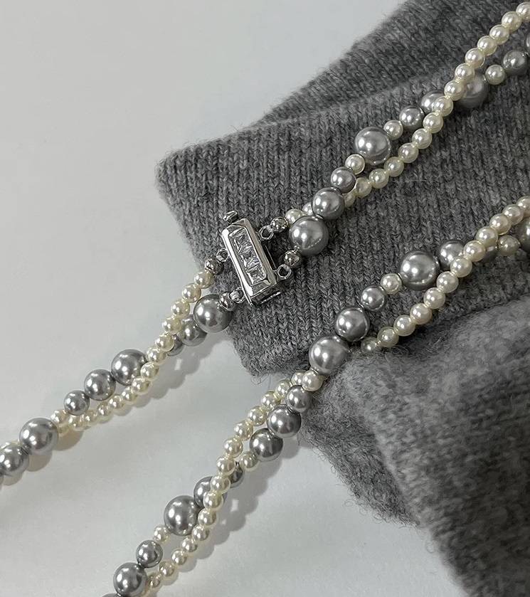 Double Layer Faux Pearl Beaded Choker Necklace Necklaces New Arrivals Women Jewelry 