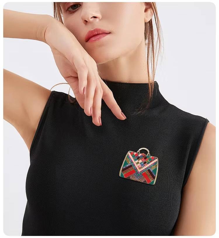 Luxury Rhinestone Handbag Bag Brooch Pin Bracelets & Bangles New Arrivals Women Jewelry 