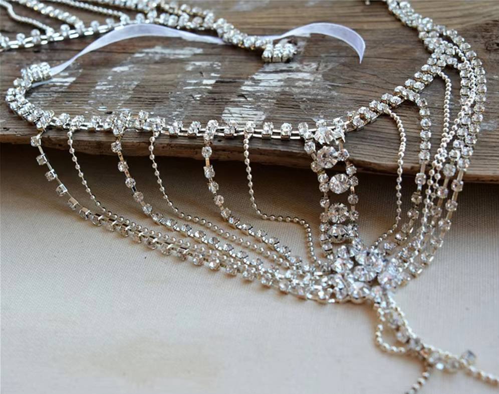Multilayer Rhinestone Long Tassel Single Shoulder Chain Body Jewelry New Arrivals Wedding & Engagement Jewelry Women Jewelry 