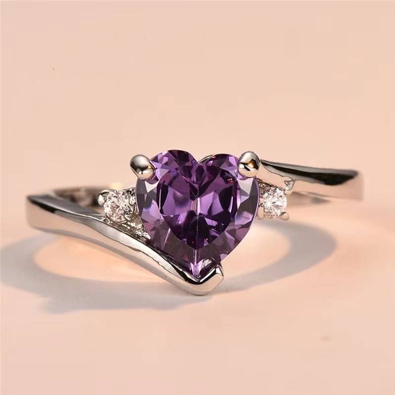 Heart Shape Cubic Zirconia Spoon Ring New Arrivals Rings Women Jewelry 