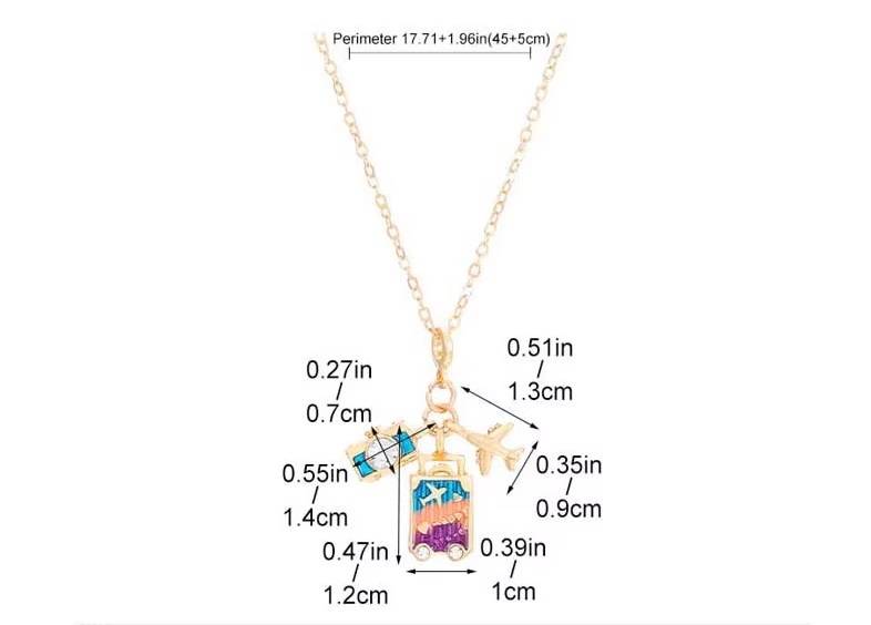 Let's Go Holiday Travel Around the World Clavicle Necklace Necklaces New Arrivals Pendants Women Jewelry 