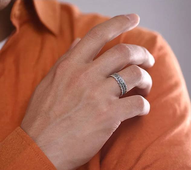 925 Sterling Silver Wheat Open Ring Men Jewelry New Arrivals Rings Rings Women Jewelry 