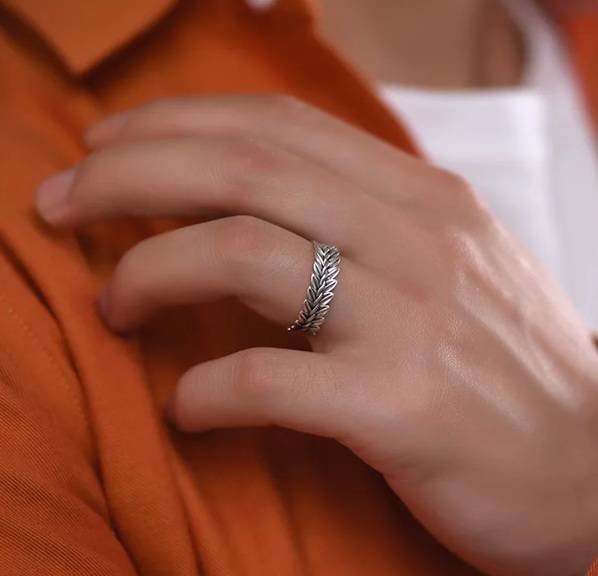 925 Sterling Silver Wheat Open Ring Men Jewelry New Arrivals Rings Rings Women Jewelry 