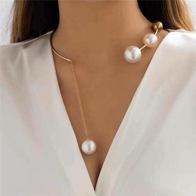 Geometric Faux Pearls Adjustable Collar Necklace Necklaces New Arrivals Women Jewelry 